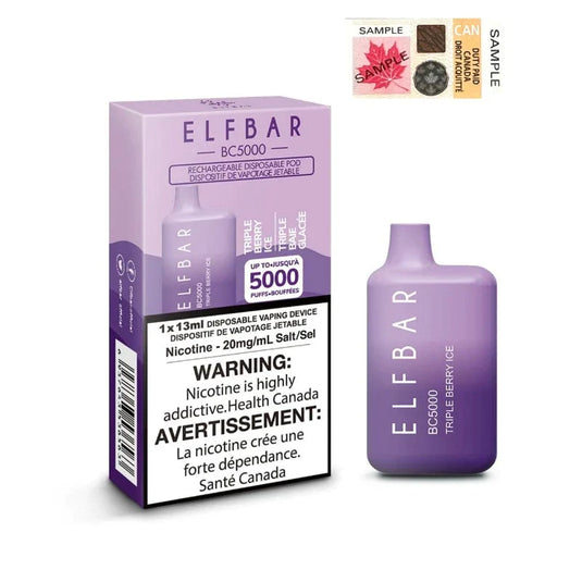 1. ELF BAR TRIPLE BERRY ICE (5000 PUFF) DISPOSABLE VAPE MISTER VAPOR TORONTO, ETOBICOKE, NORTH YORK, BARRIE, VAUGHAN