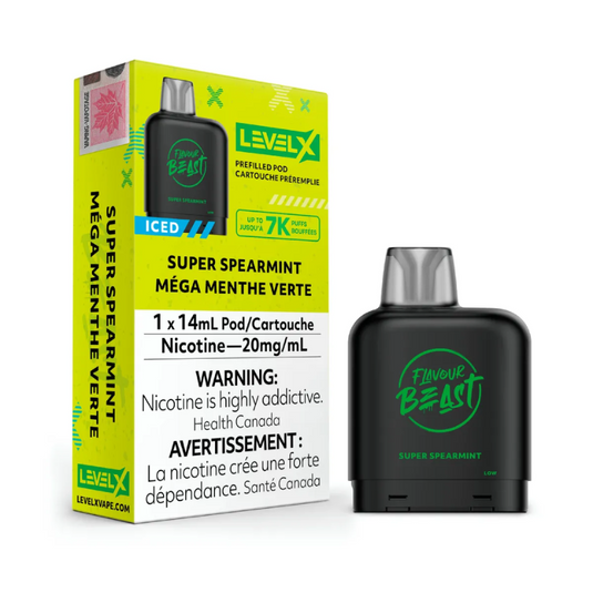 #1 VAPE SHOP LEVEL X SUPER SPEARMINT ICED FLAVOUR BEAST POD AT MISTER VAPOR CANADA