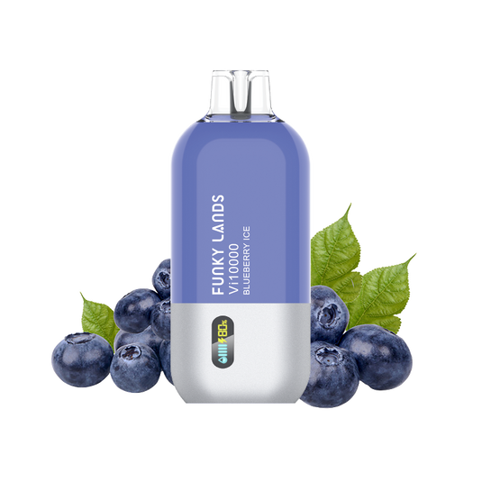 NOW AVAILABLE FUNKY LANDS BLUEBERRY ICE DISPOSABLE VAPE (10000 PUFFS) MISTER VAPOR ONTARIO CANADA
