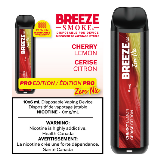 Cherry Lemon Zero Nic - Breeze Pro