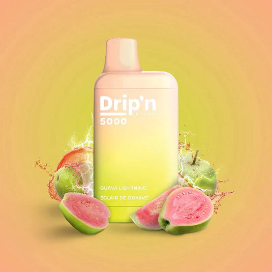 BUY DRIP'N GUAVA LIGHTNING DISPOSABLE VAPE (5000 PUFFS) DISPOSABLE MISTER VAPOR TORONTO ONTARIO CANADA