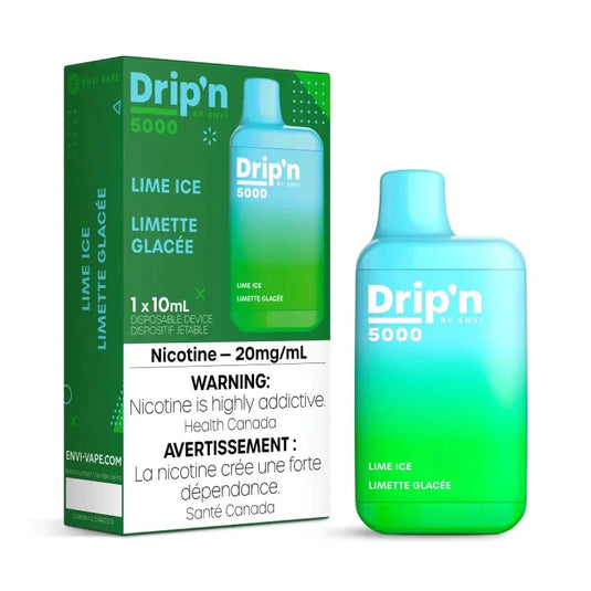 BUY NOW DRIP'N LIME ICE DISPOSABLE VAPE(5000 PUFFS) MISTER VAPOR TORONTO ONTARIO CANADA