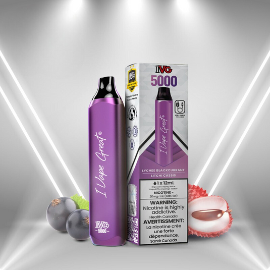 EXCISE TAX !!! IVG MAX LYCHEE BLACKCURRANT DISPOSABLE VAPE