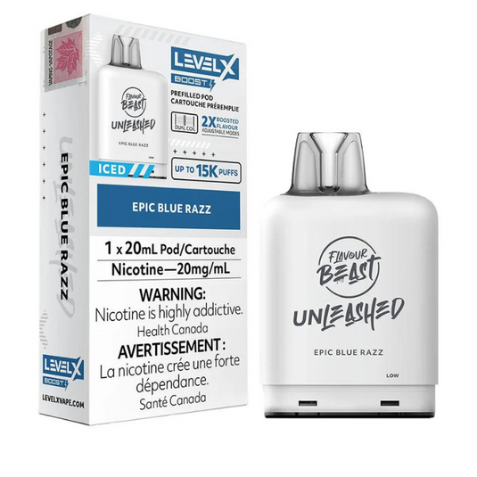 Epic Blue Razz  - Level X Epic Flavour Beast Unleashed Boosted  Pod