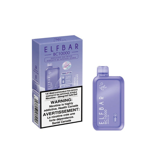NEW ELF BAR (BC10K) GRAPE ICE DISPOSABLE VAPE AT MV TORONTO CANADA