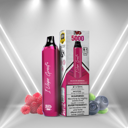 IVG MAX BLAZZIN BERRIES DISPOSABLE VAPE RECHARGABLE (5000 PUFF)