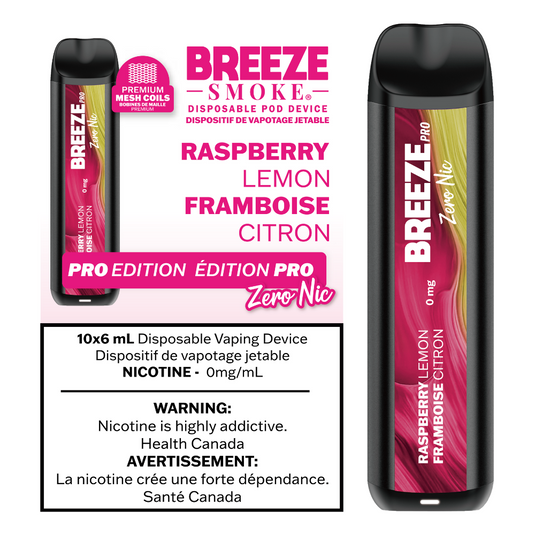 Raspberry Lemon Zero Nic - Breeze Pro