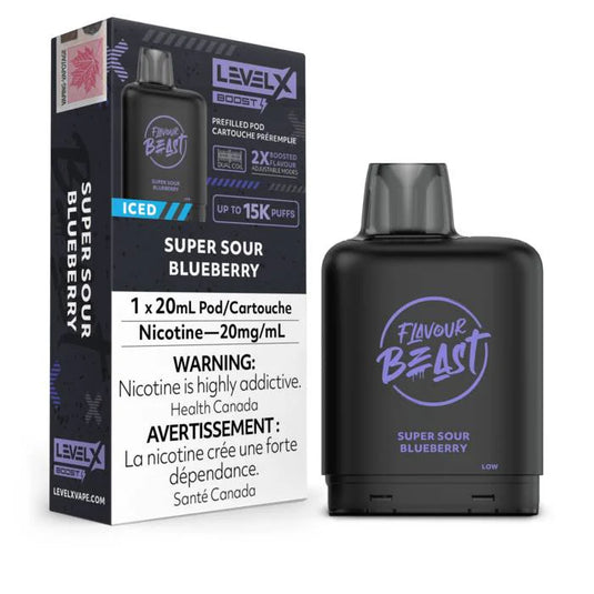 Super Sour Blueberry - Level X Boosted Flavour Beast 15K