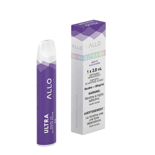 ALLO ULTRA GRAPE ICE DISPOSABLE VAPE STICK MISTER VAPOR TORONTO
