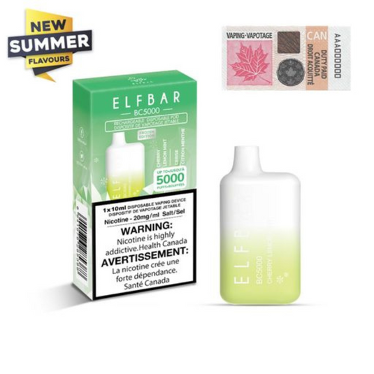 #1 VAPE SHOP NEAR ME ELF BAR CHERRY LEMON MINT (FROZEN EDITION) (5000 PUFF) DISPOSABLE VAPE MISTER VAPOR CANADA