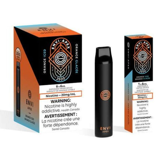 ENVI APEX ORANGE ICED DISPOSABLE VAPE STICK MISTER VAPOR TORONTO BURLINGTON